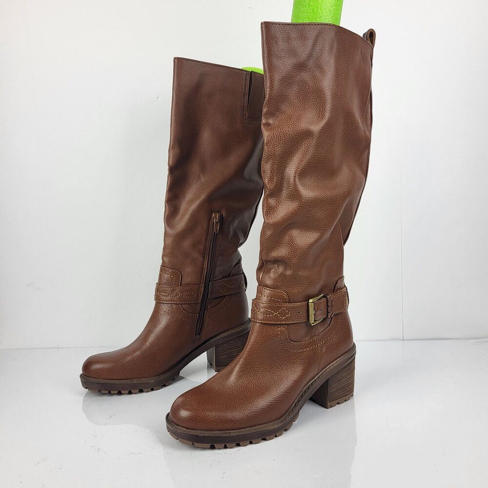 ZODIAC Georgia Round Toe Block Heel Zip-Up Riding Boot 8 M